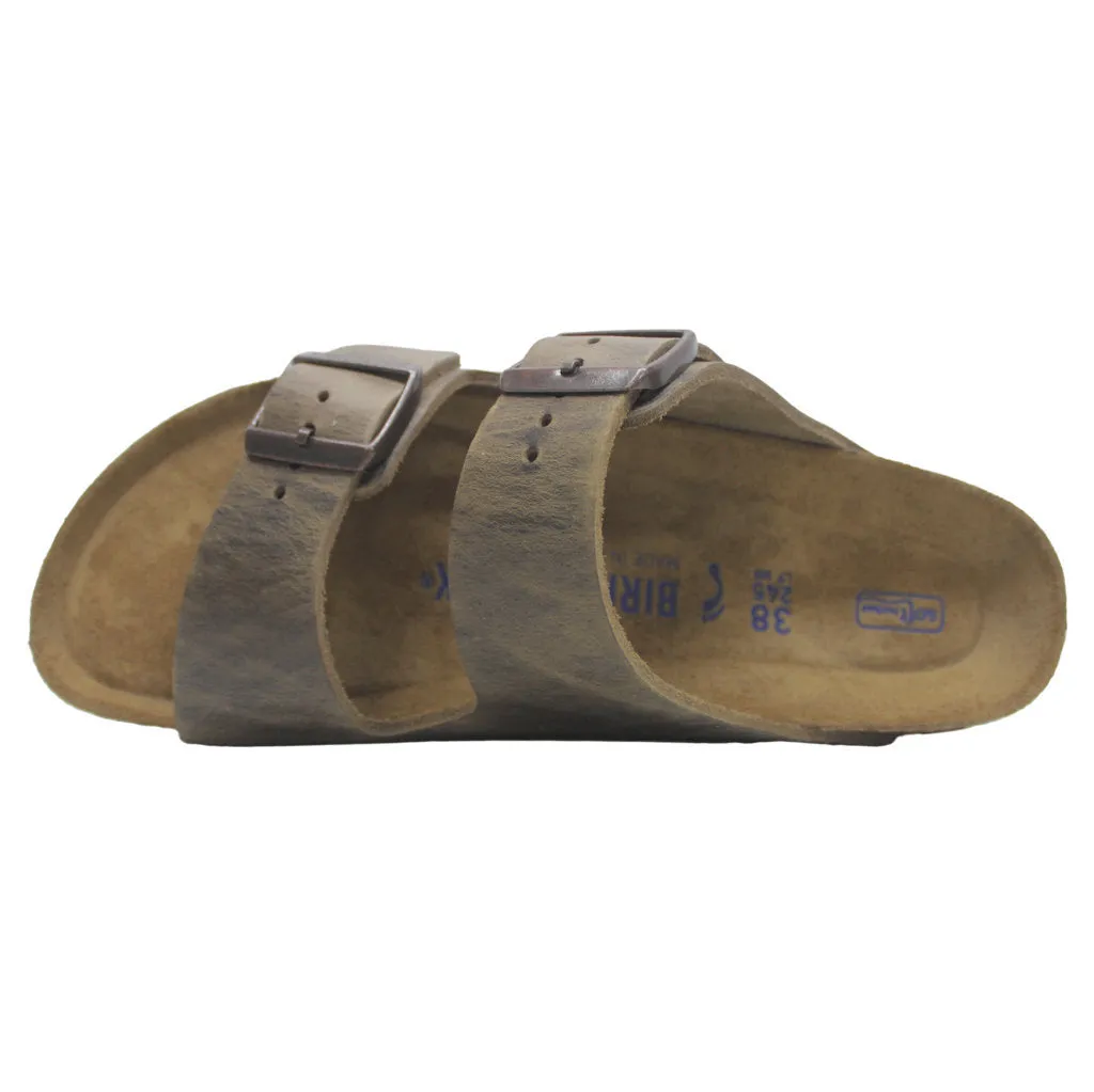 Birkenstock Arizona Oiled Nubuck Leather Unisex Slide Sandals