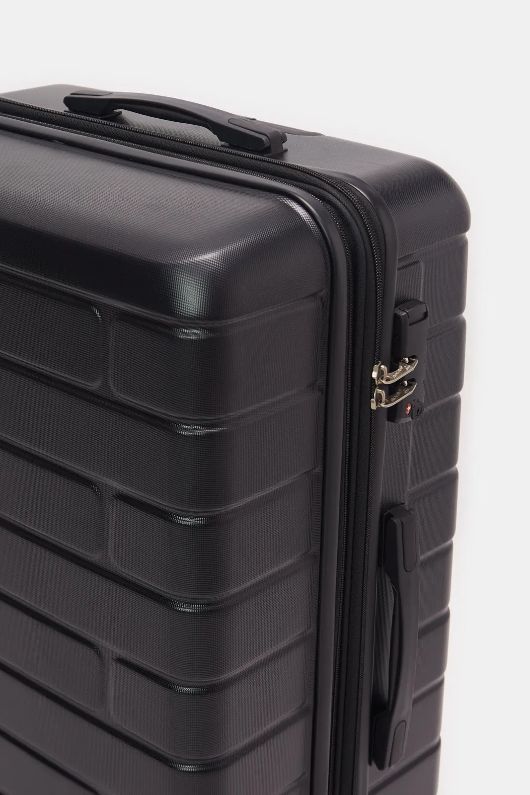 Black Textured Trolley Luggage (28 Inch)