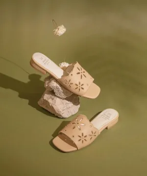The Manila | Apricot Flower Cutout Sandals